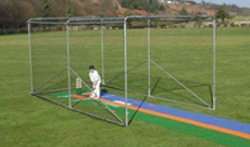 Classic 3.2m (H) wheeled mobile cricket net cage.