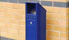 Stainless steel anti vandal smoking area bin.