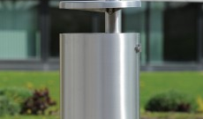 Public conti boston stainless steel litter bin.