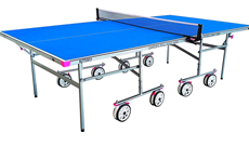 Butterfly Garden rollaway outdoor table tennis table.