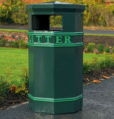 Pill Box Cast Iron Public Litter Bin