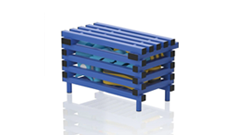 Steel tubular single changing bench rack.