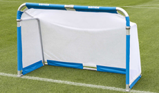 Single junior folding freestanding aluminium goals.