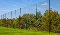 Perimeter boundary ball stop netting.