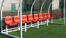 Steel framed football coach shelfter