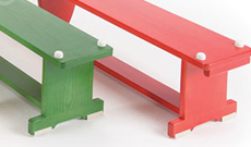 Wooden & alloy gymnasium PE benches.