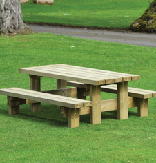 Outdoor King Sized Wooden Picnic Table Outdoor King Sized Wooden Picnic Table