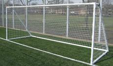 Galvanised junior freestanding mini goals.