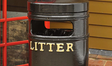 Cast Iron Embossed Litter Bins