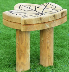 Outdoor Playground Wooden Leaf Seat Stools Outdoor Playground Wooden Leaf Seat Stools