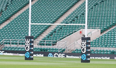 Millennium alloy hinged folding rugby goalposts.