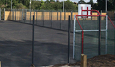 Playground basketball and football goal anti vandal combination MUGA unit.