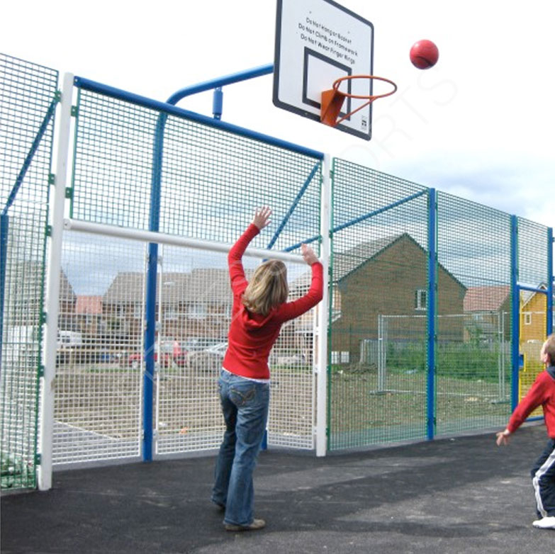 Full Length Outdoor Steel Goals With Basketball Goal Combination