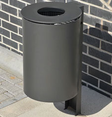 Post Mounted Steel Public Litter Bin