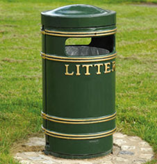 Round Cast Iron Public Litter Bin