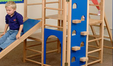 Wooden folding PE climbing frame.