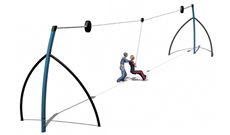 Outdoor adventure trail 20m long ariel zip wire.