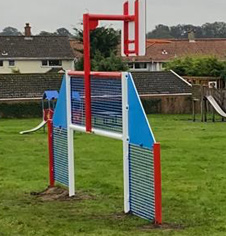 Outdoor Steel Playground Mini Goal Installation Outdoor Steel Playground Mini Goal Installation
