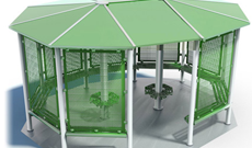Steel playground multi person weather rain shelters.