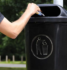 Post Mounted Plastic Public Litter Bin