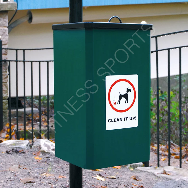 Steel Pole Mounted Dog Waste Bin