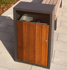 Locking Steel Wooden Litter Bin