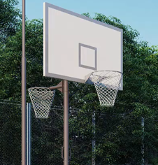 Reversible basketball and netball post Reversible basketball and netball post