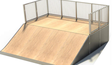 Outdoor Playground Quadruple Skate Board Park Ramp