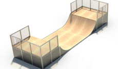Outdoor Playground Skate Board Half Pipe Ramp