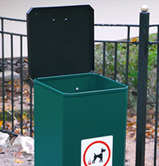 Steel Pole Mounted Dog Waste Bin