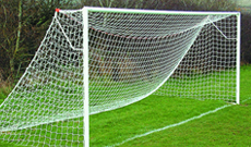 Steel in ground football goals.