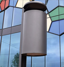 Post Mounted Steel Public Litter Bin