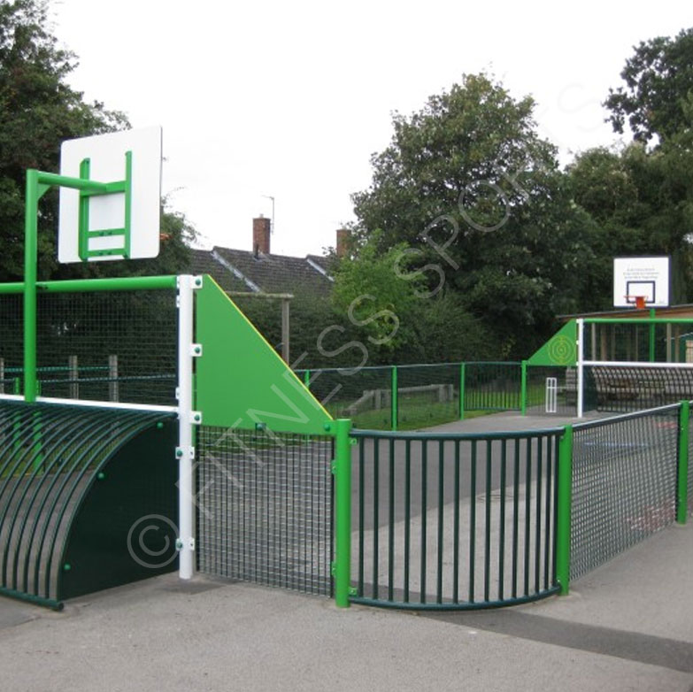 Steel outdoor anti vandal football & basketball multi use games area playground
