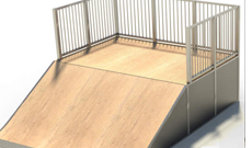 Outdoor Playground Double Skate Board Park Ramp