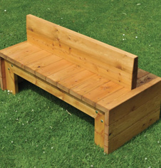 Outdoor Slatted Wooden Double Bench Outdoor Slatted Wooden Double Bench