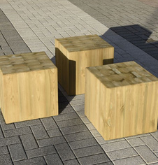 Outdoor Playground Wooden Leaf Seat Stools Outdoor Playground Wooden Leaf Seat Stools