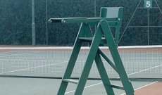 Regulation standard wooden tennis umpires chair.